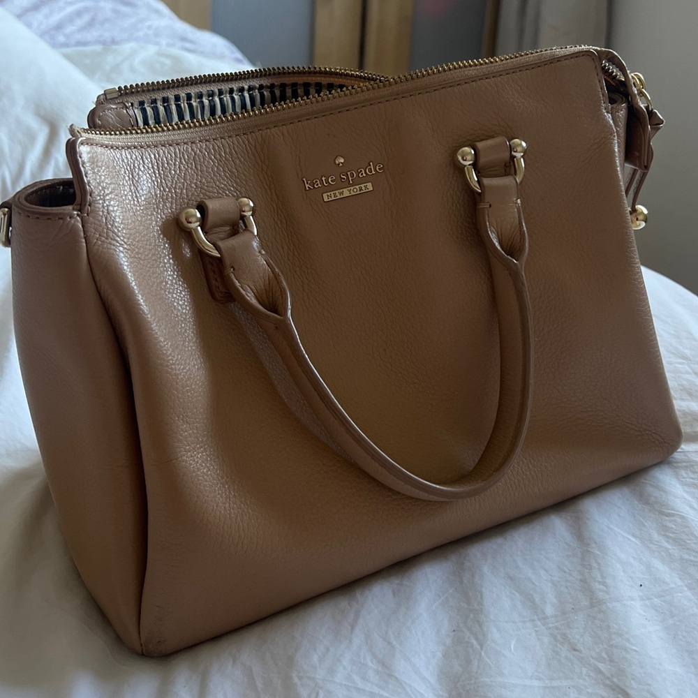 Kate Spade Tan Leather Tote Bag